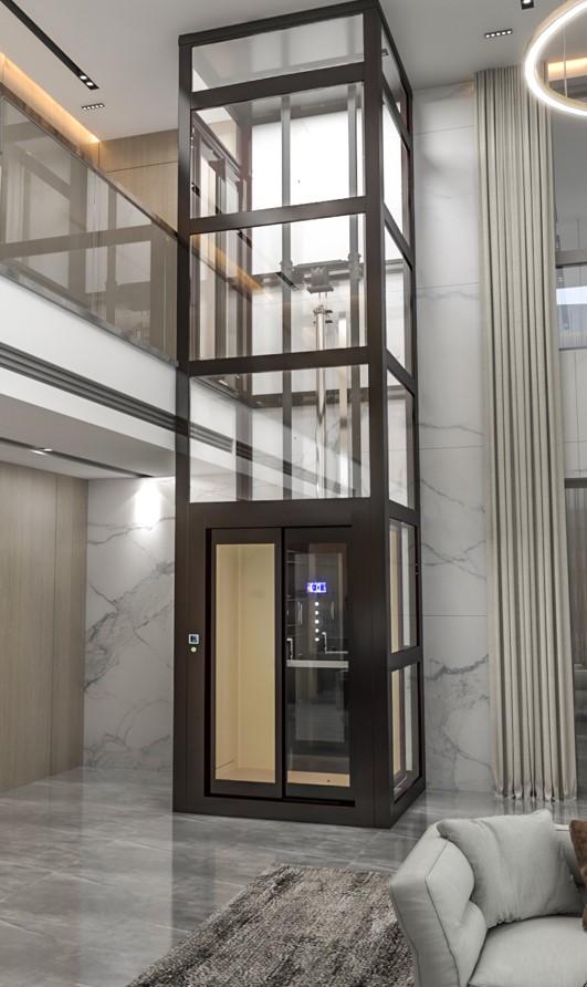 Ascensor hidraulico instalado para el desplazamiento vertical entre diferentes niveles de una vivienda