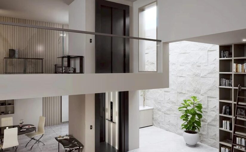 Ascensor residencial instalado en una casa de varias plantas